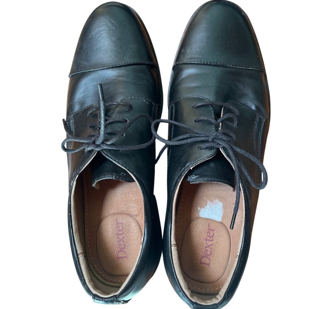 Dexter Mens Black Leather Oxford Shoes Size 10 Durable Sole C22